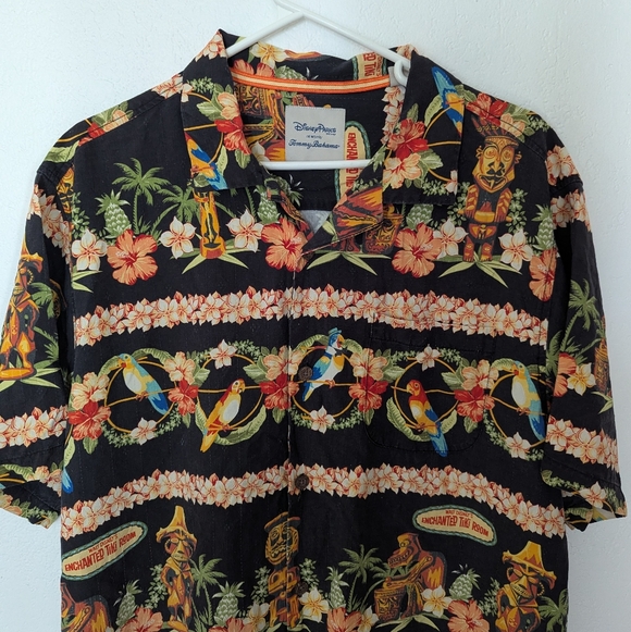 Tommy Bahama Disney Parks Enchanted Tiki Room Silk Shirt Size Large Pre Owned - Picture 2 of 9